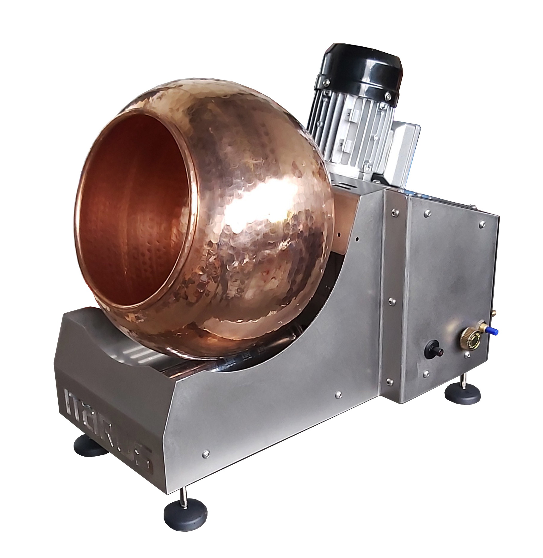 Turbine à pralines compacte ITARUS IR_mPRA30 pour boutiques et foires, cuve en cuivre 32 cm